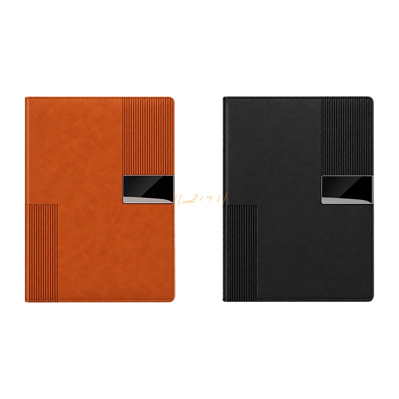 Dual-Texture Executive Diary with Glossy Metal Logo Plate