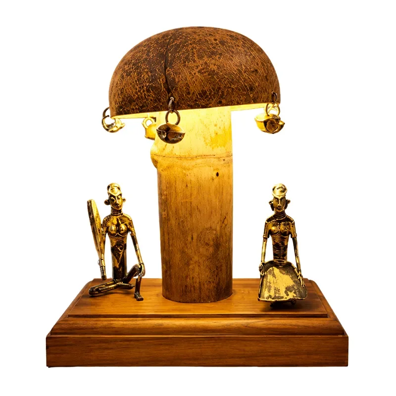 Royal Tribal Heritage Coconut Shell Table Lamp