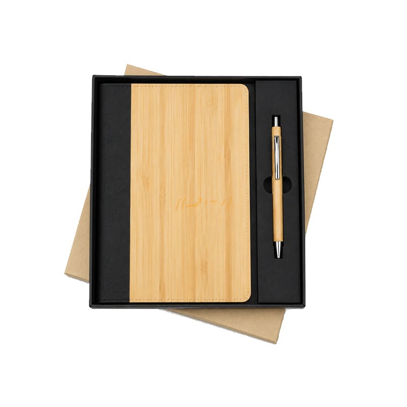 WoodGrain Executive 2-in-1 Corporate Gift Set – Wooden Texture Diary & Pen