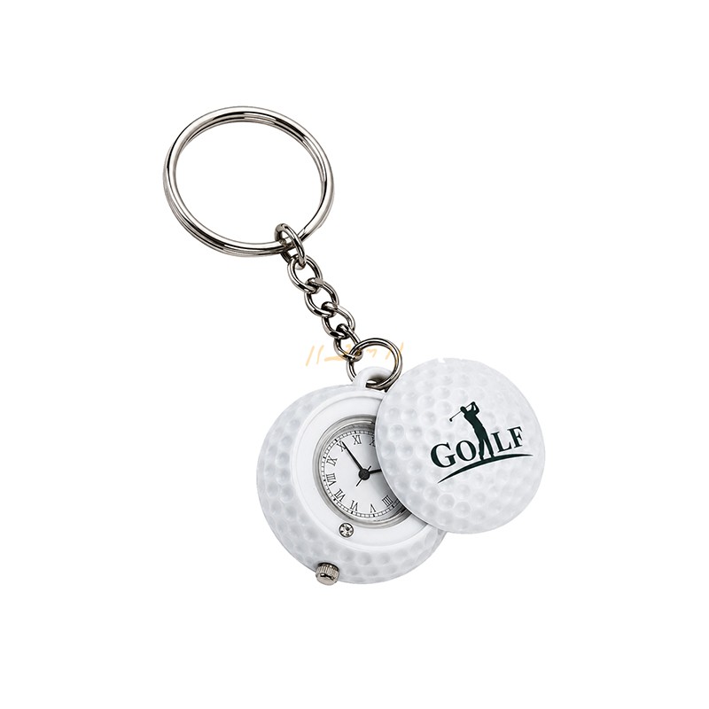 Half Golf Ball Keychain with Built-In Watch & Custom Branding