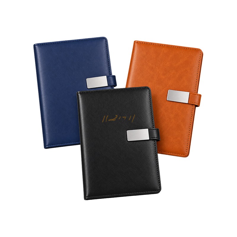 Executive PU Leather Diary with Engraved Metal Logo Plate