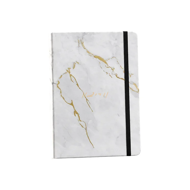 Marble Design Diary with Elastic Closure