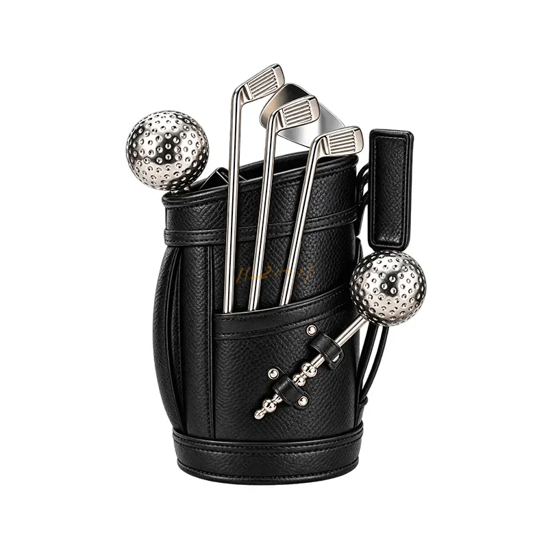 Golf Club Wine & Bar Tool Set with PU Leather Golf Bag