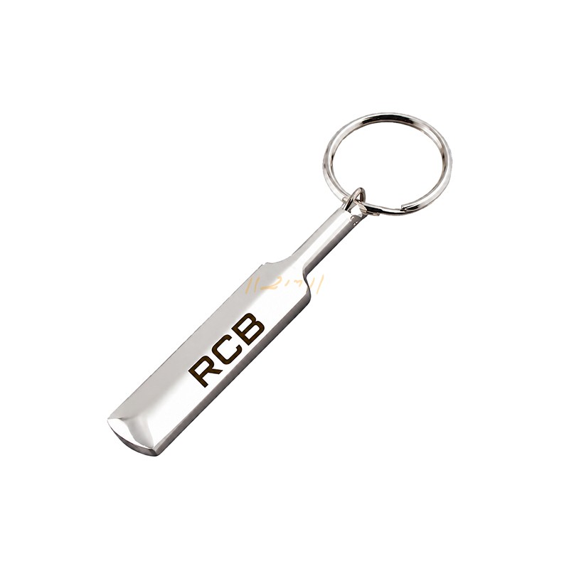Mini Metal Cricket Bat Keychain with Custom Branding