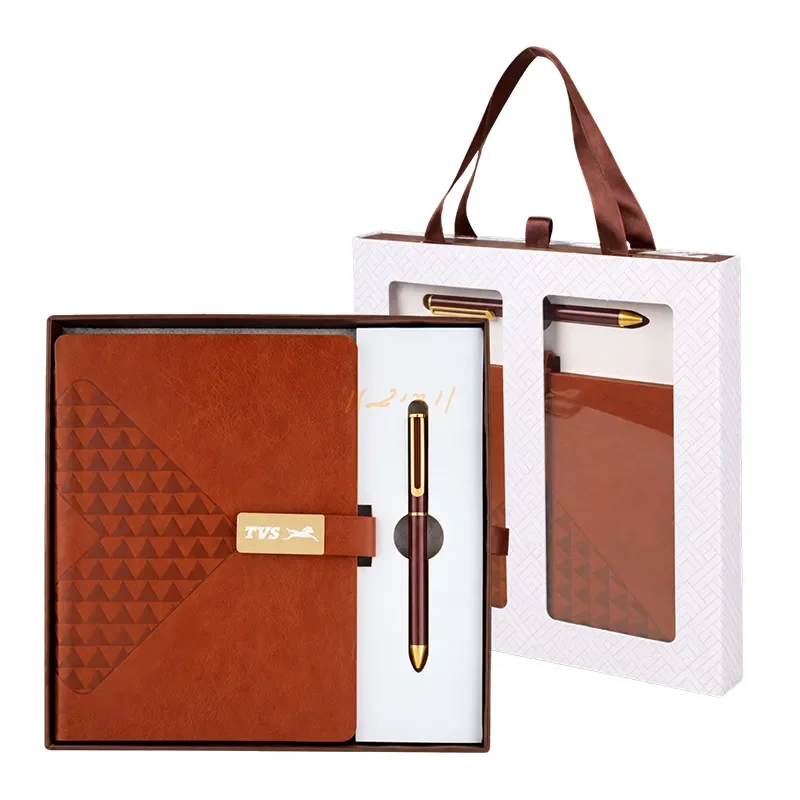 The Heritage Ember Duo – Premium Tan A5 Notebook & Metal Pen Gift Set