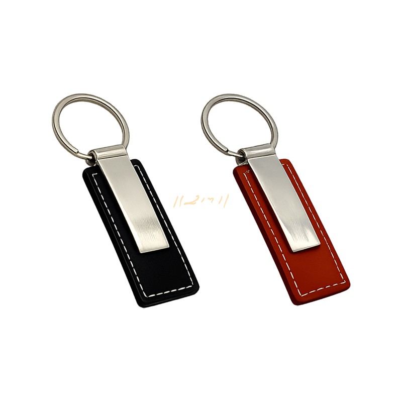 Stitched Strap Metal Keychain