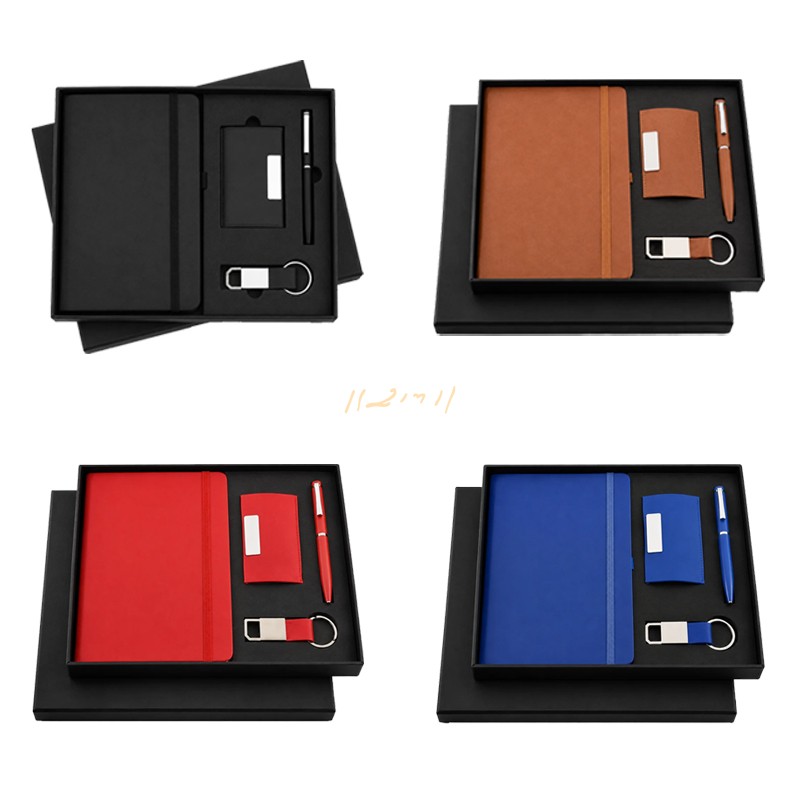 4-in-1 Executive Corporate Gift Set – Diary, Pen, Hook Keychain & Card Holder