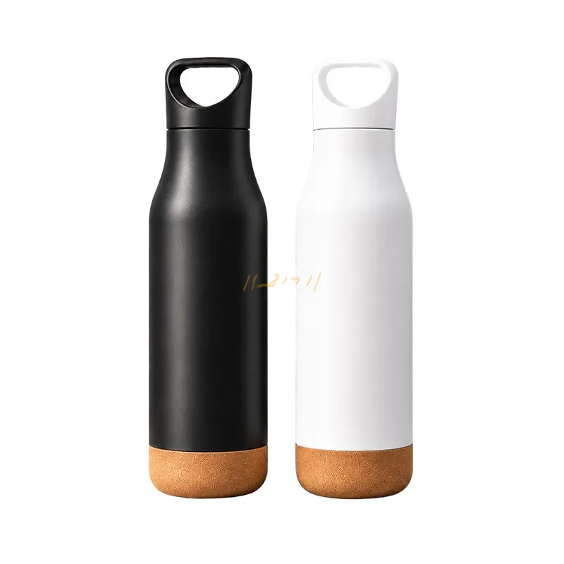 Stainless Steel Bottle with Cork-Look Base