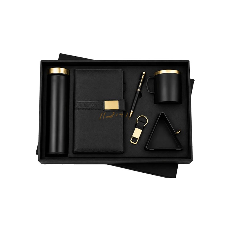 Imperial Black & Gold 6-in-1 Executive Corporate Gift Set – Personalized Edition