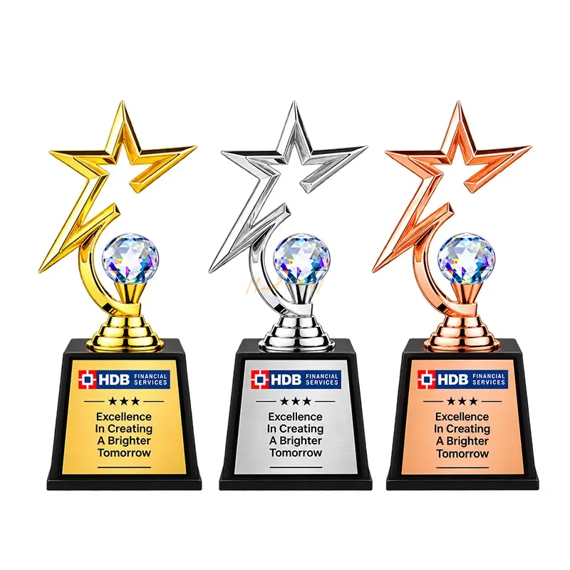 Rising Star crystal Metal Corporate Trophy