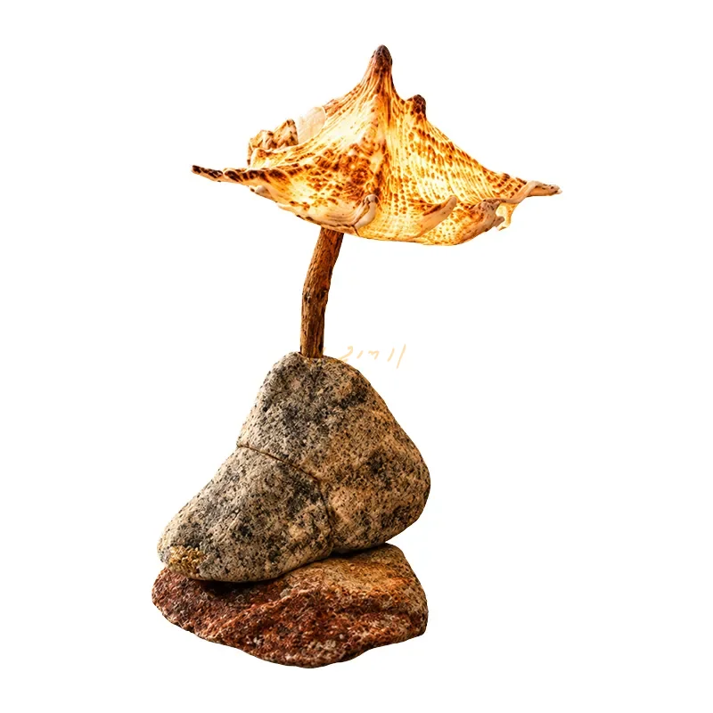Coastal Summit Twin-Stone Sea Shell Table Lamp