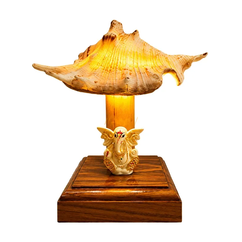 Divine Tide Ganesha Sea Shell Table Lamp