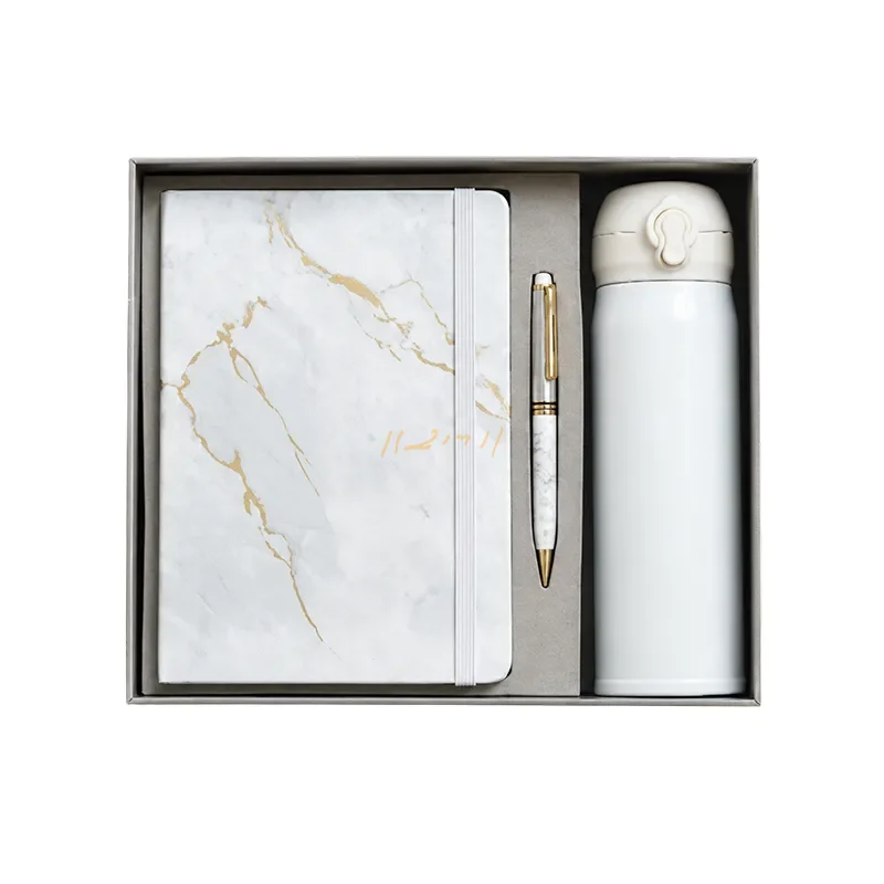 Premium White and Gold Marble Design Gift Set