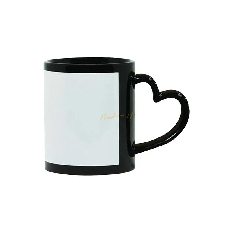 Patch Sublimation Mug with Heart-Shaped Handle