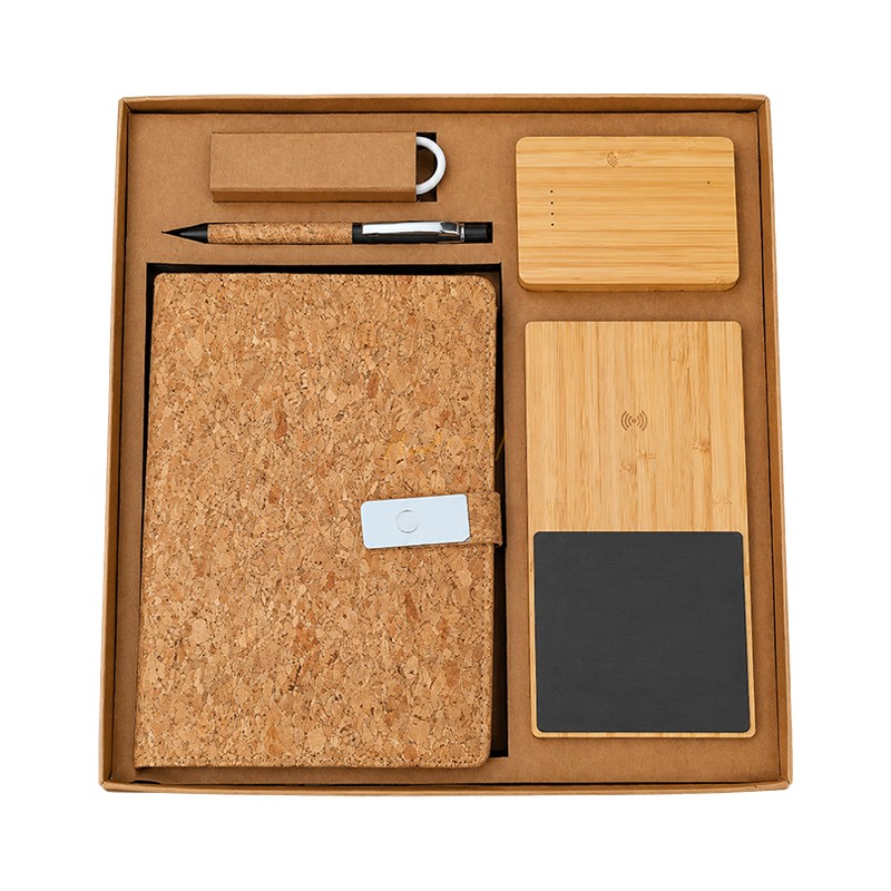 EcoCharge CorkTech 4-in-1 Corporate Gift Set