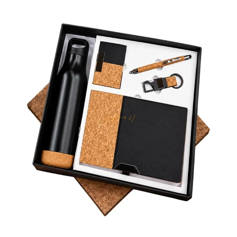 Premium Black & Cork 5-Piece Corporate Gift Set