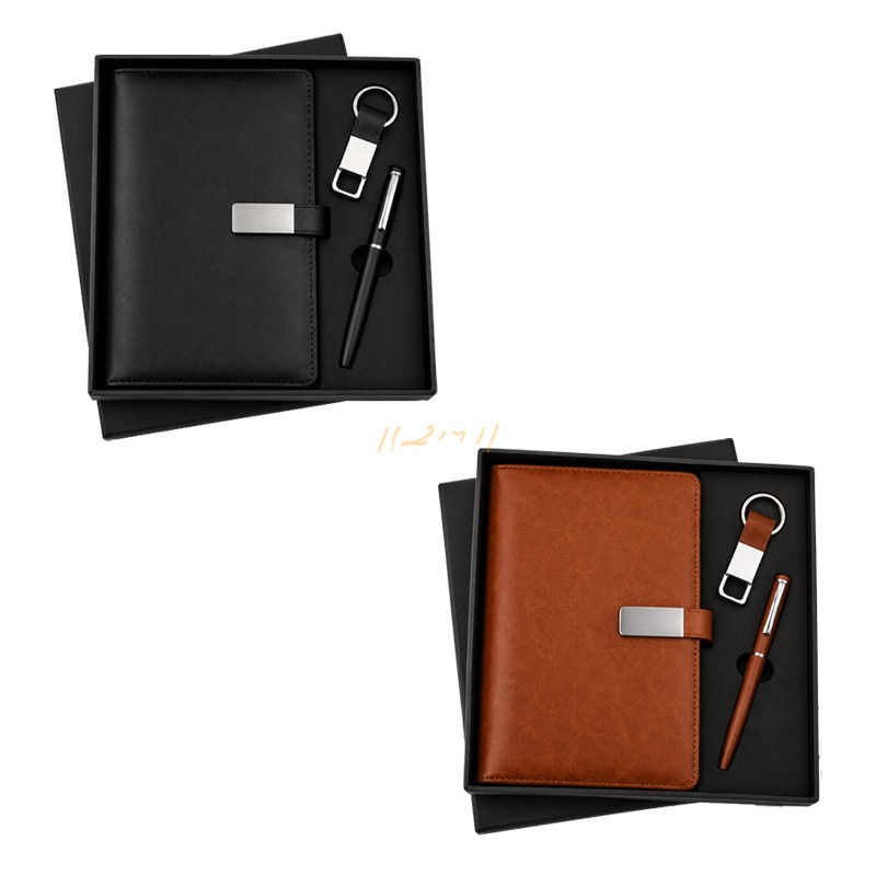Metro Clasp 3-in-1 Executive Corporate Gift Set – Diary, Pen & Hook Keychain
