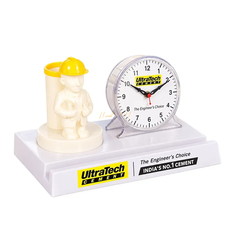 BuildTime Architect Table Clock, Pen Stand & Mobile Holder