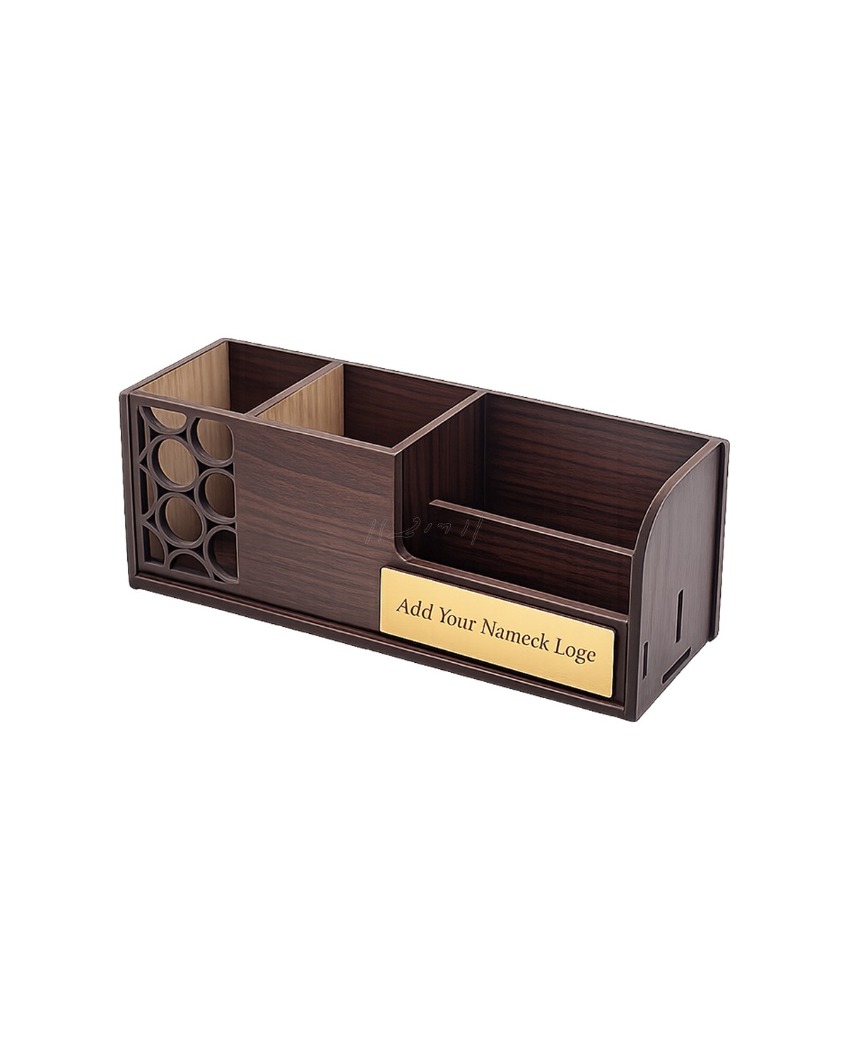 Wooden Multi-Compartment Desk Organizer